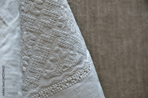 Close-up of the Ukrainian whitework