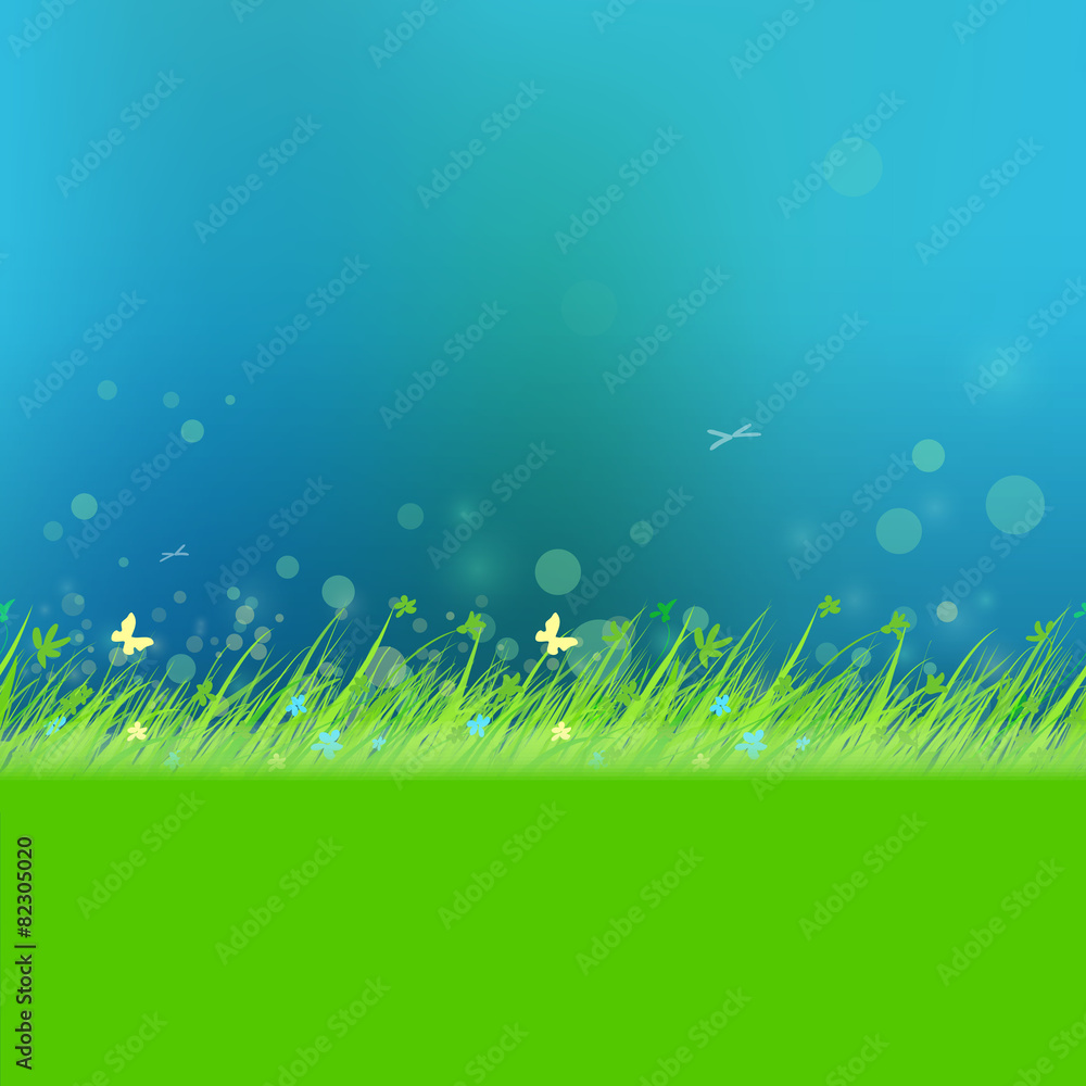 Obraz premium Dark sky with grass frame for your text