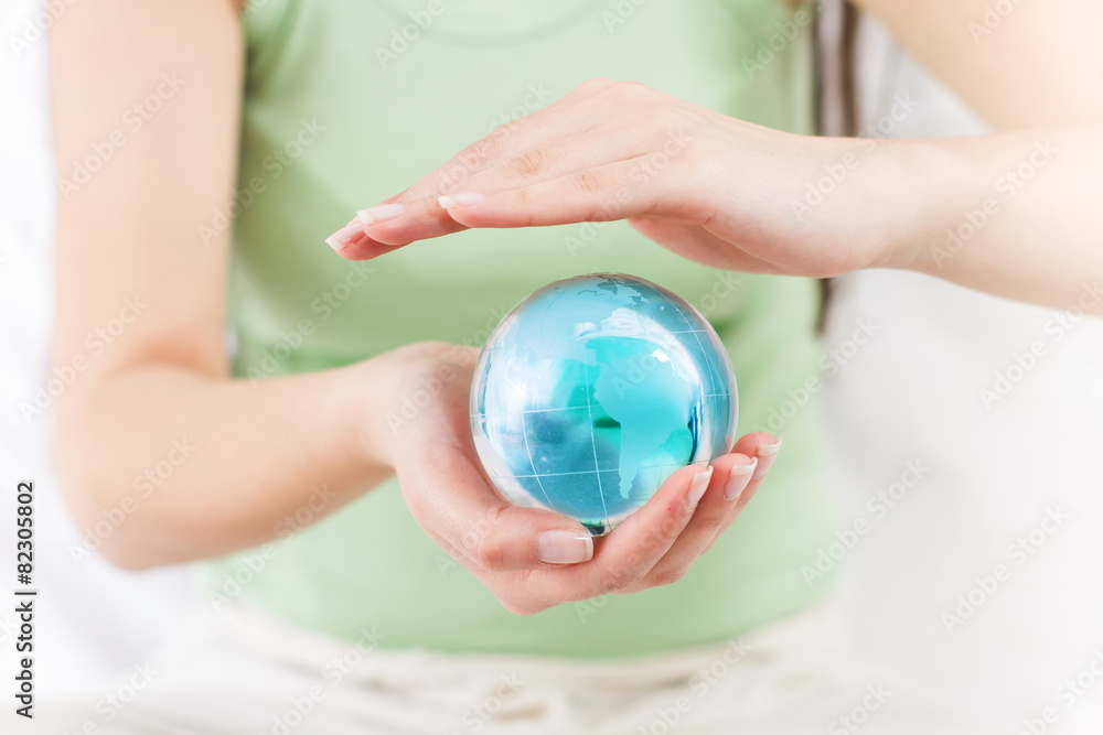 Earth Globe in Human Hands Earth Globe in Human Hands