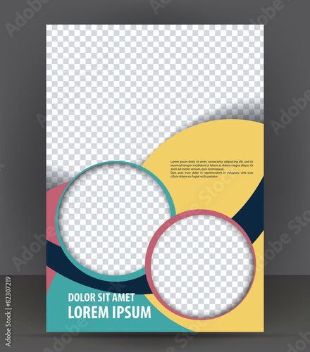 Magazine, flyer, brochure, cover layout design print template photo