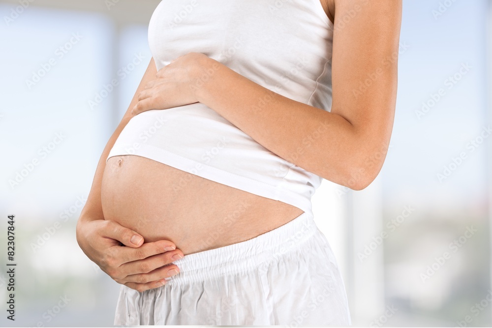 Human Pregnancy. Portrait of a cute pregnant woman Human Pregnancy. Portrait of a cute pregnant woman