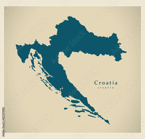 Bilde på lerret Modern Map - Croatia HR