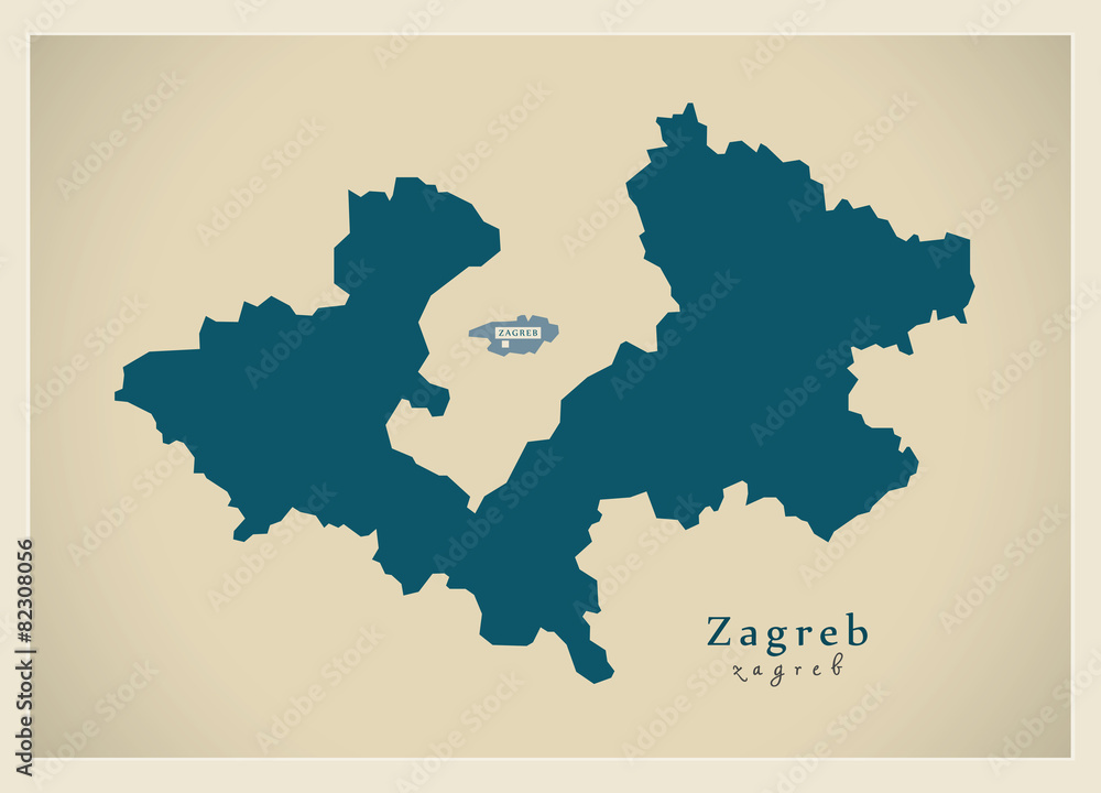 Modern Map - Zagreb HR