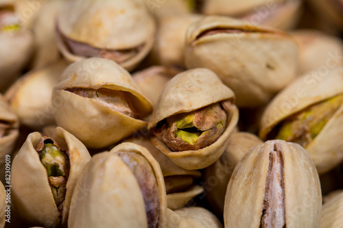 Macro of some pistachios