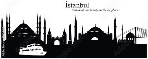Vector illustration of skyline of Istanbul, Turkey