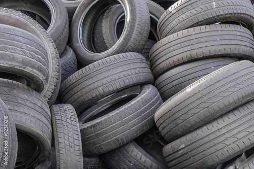 old tires in a landfill