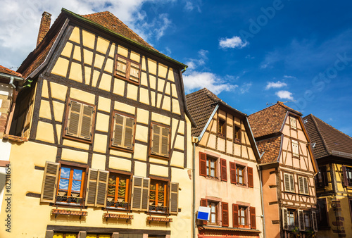 Traditional timbered houses in Ribeauville - Alsace, France