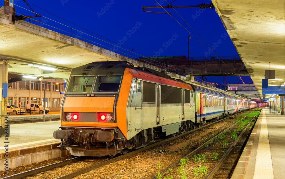 Regional express train at Mulhouse station - France