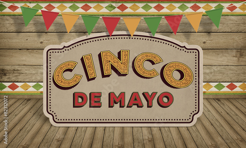Cinco de Mayo, USA Mexikanischer Feiertag, Holz mit Text