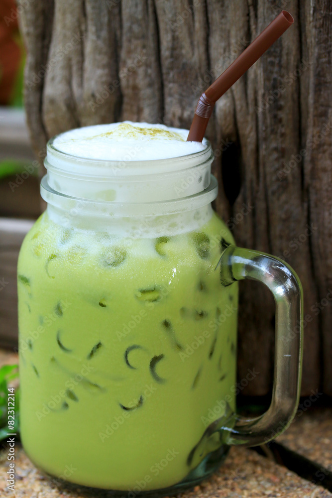 Green tea and milk Green tea and milk