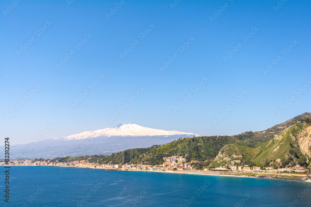 Taormina Ocean view with Etna in the Background