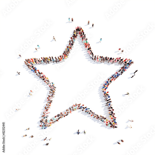 people in the shape of a star.
