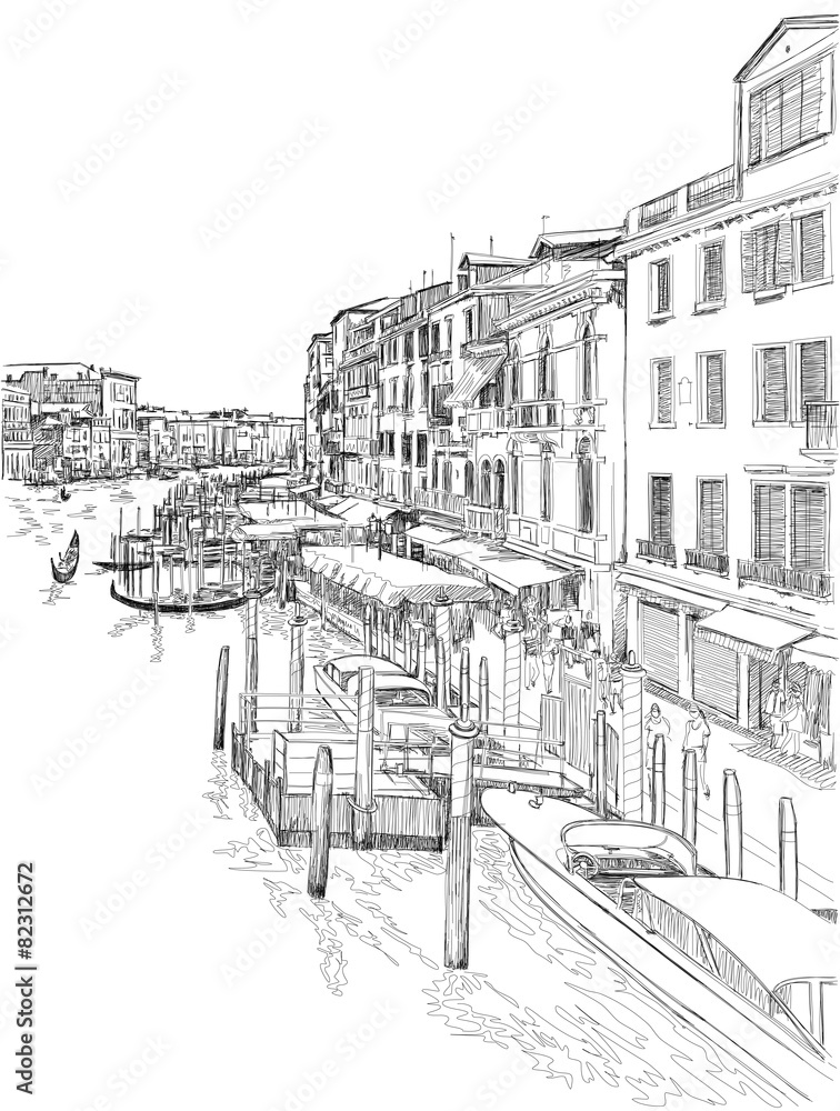 Venice - Grand Canal. The view from the Rialto Bridge
