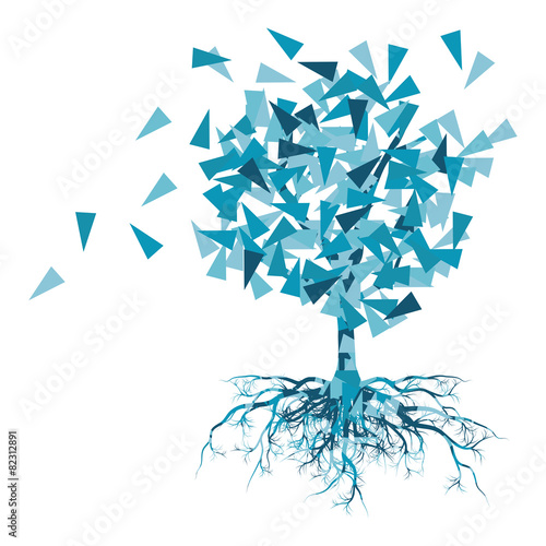 Winter tree vector background