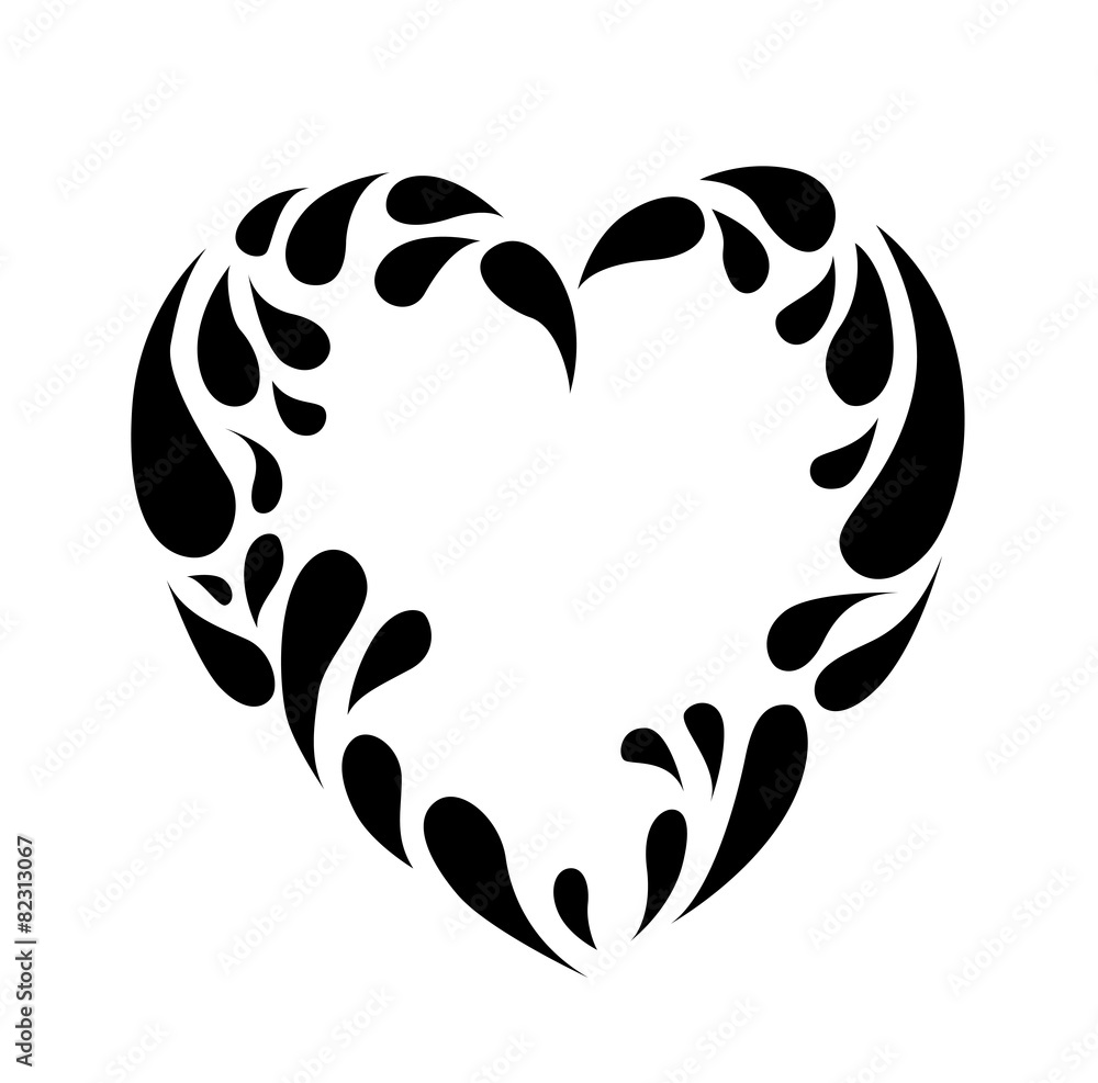Vector of Abstract silhouette heart shape Vector of Abstract silhouette heart shape