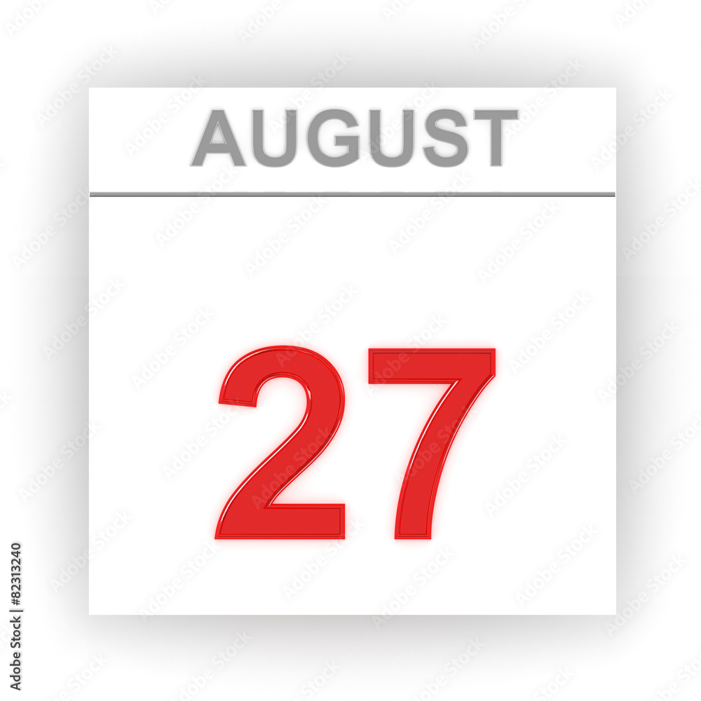 August 27. Day on the calendar. August 27. Day on the calendar.