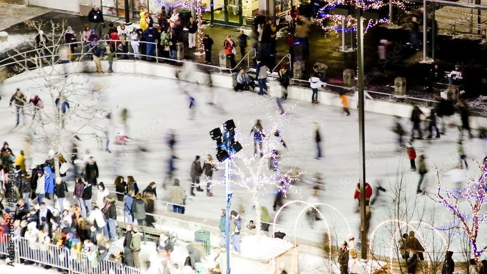 custom made wallpaper toronto digitalWS T/L HA People at outdoor ice skating rink/ Salt Lake City, Utah, USA