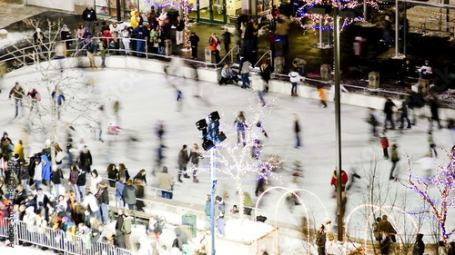 Wallpaper Mural WS T/L HA People at outdoor ice skating rink/ Salt Lake City, Utah, USA Torontodigital.ca