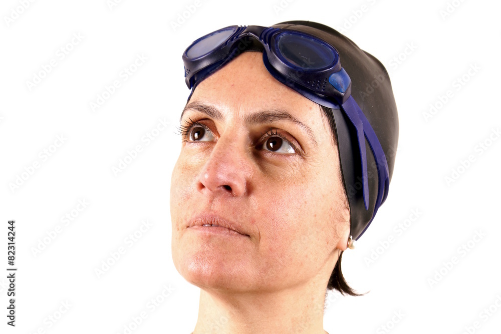 Studio shot of a woman in swimming clothes Studio shot of a woman in swimming clothes