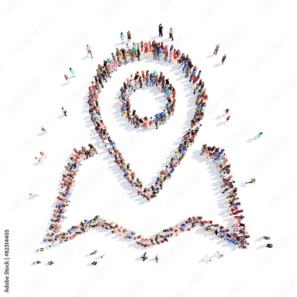 people in the form of a map pointer. people in the form of a map pointer.