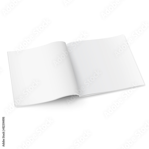 Blank square magazine template with soft shadows. © MockupSpot
