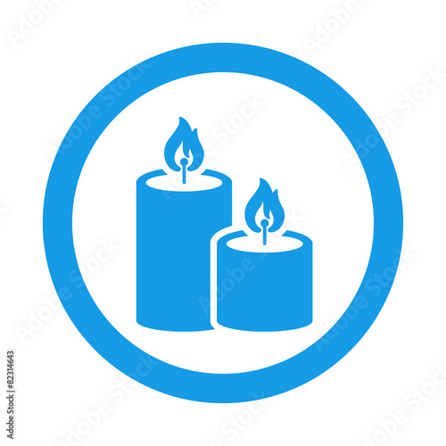 Icono redondo velas de navidad azul © teracreonte