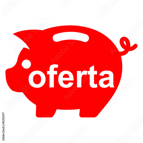 Icono texto oferta en hucha cerdito photo