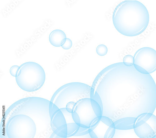 Vector of Blue soap bubbles for background