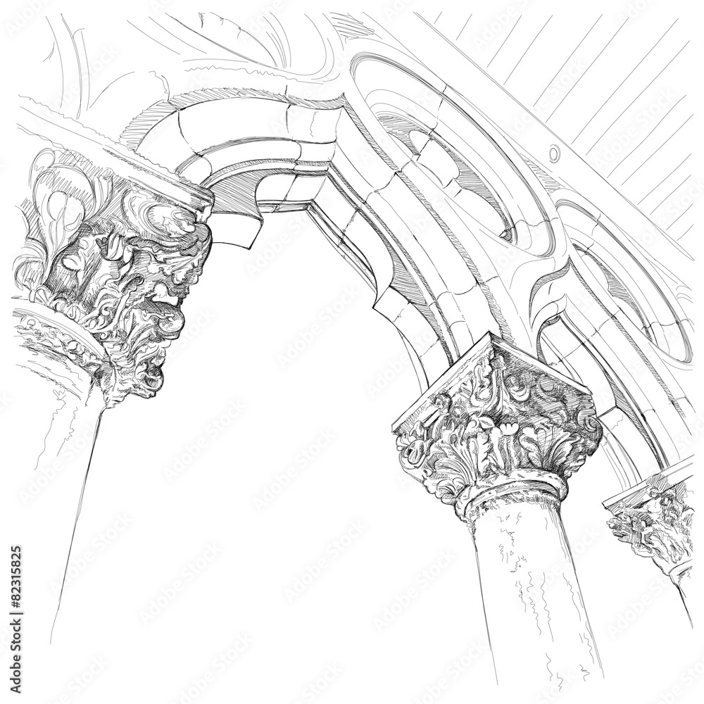 Obraz premium Venice. Capitals of the columns of the Doge's Palace