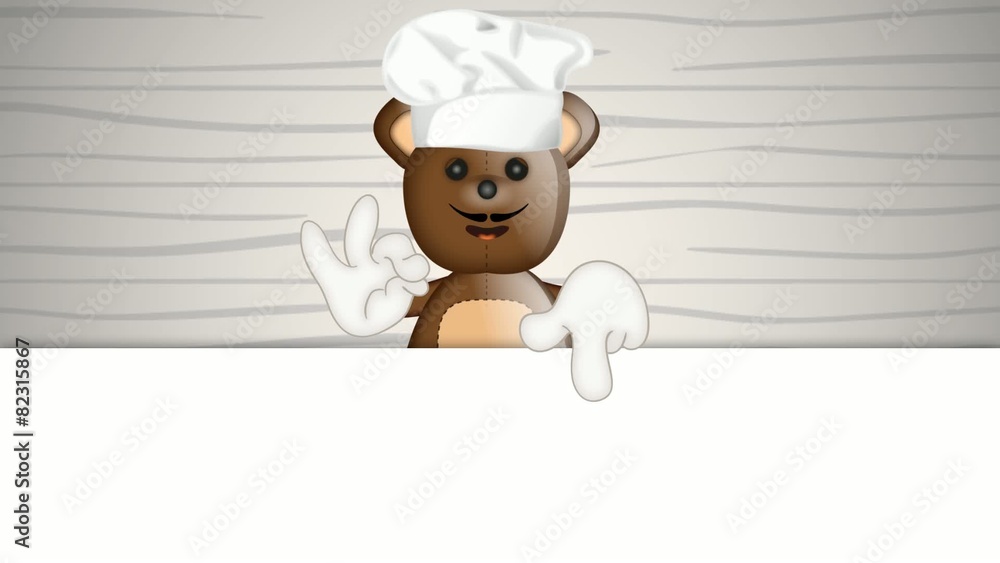 Funny Teddybear cook cooking chef hat cartoon illustration Funny Teddybear cook cooking chef hat cartoon illustration