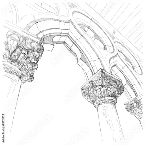 Venice. Capitals of the columns of the Doge's Palace