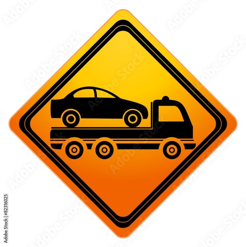 Car towing truck Sign - illustration
