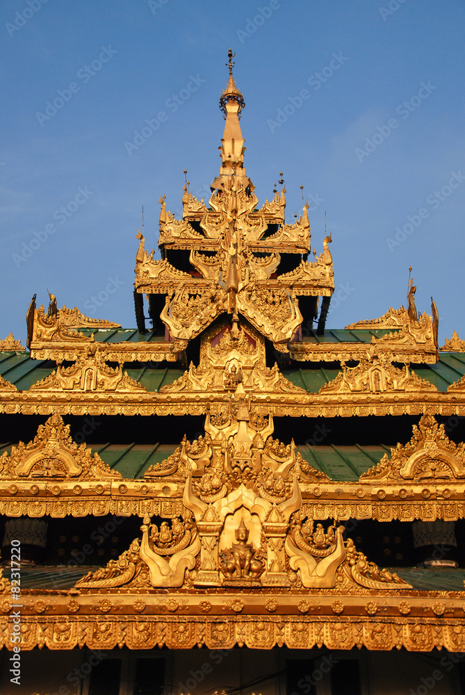 Roof of building around Shwedagon Pagoda