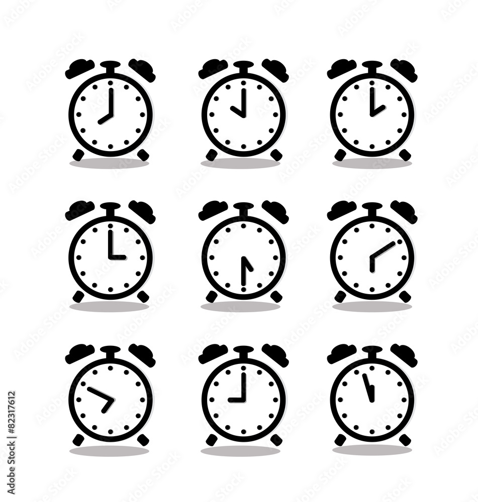Silhouette clock icon Silhouette clock icon