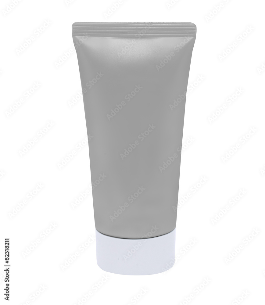 isolated Tube for Cosmetic Package in grey isolated Tube for Cosmetic Package in grey
