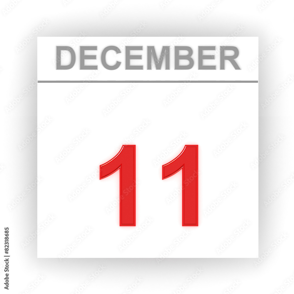 December 11. Day on the calendar. December 11. Day on the calendar.