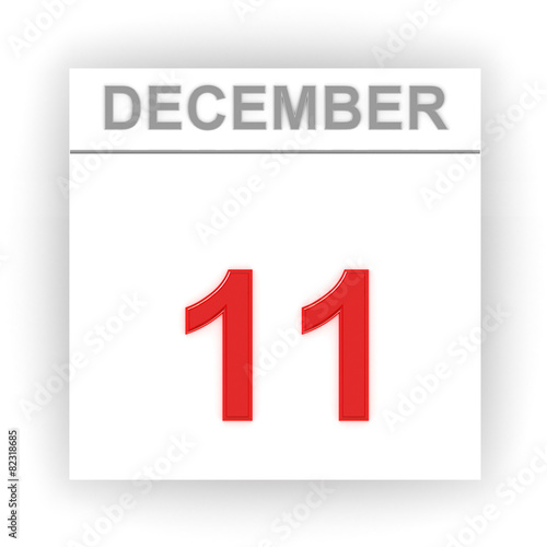 December 11. Day on the calendar.