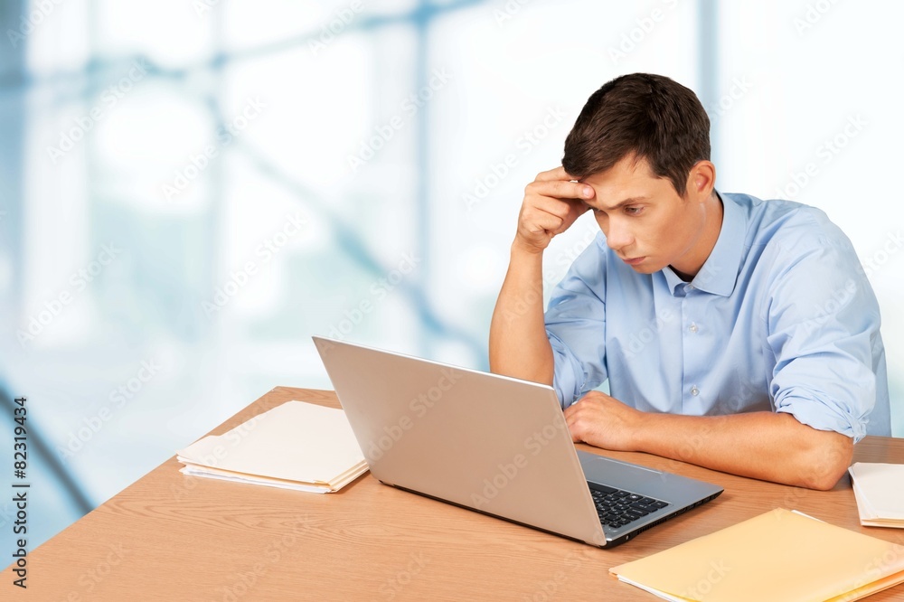 Computer. Stressed Out Businessman Computer. Stressed Out Businessman