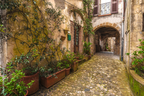 Solar ancient town and the streets of the beautiful Tuscany  Ita