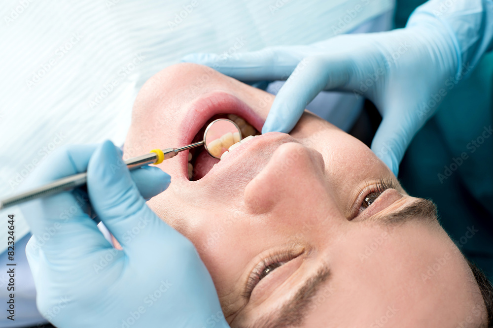 Teeth examined by dentist Teeth examined by dentist