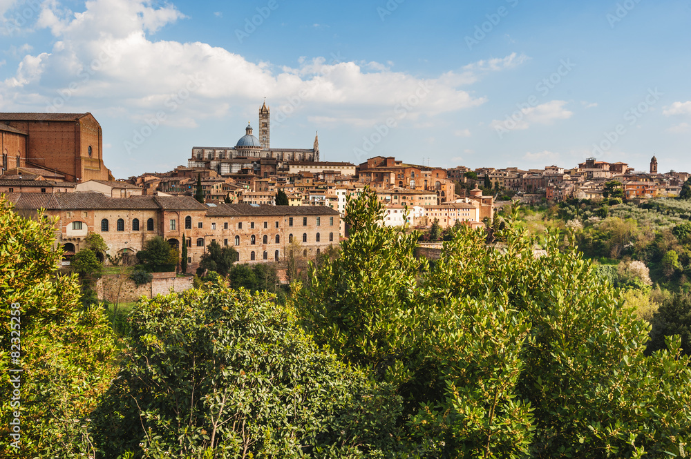 The medieval city of Siena in southern Tuscany, Italy