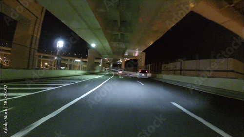 Twilight POV drive over Daikoku Junction.