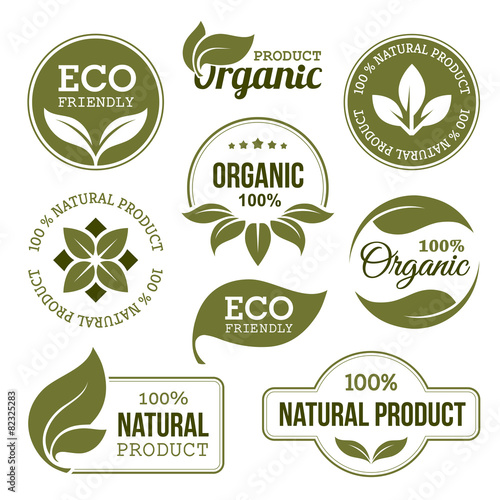 Green Organic Products Labels photo