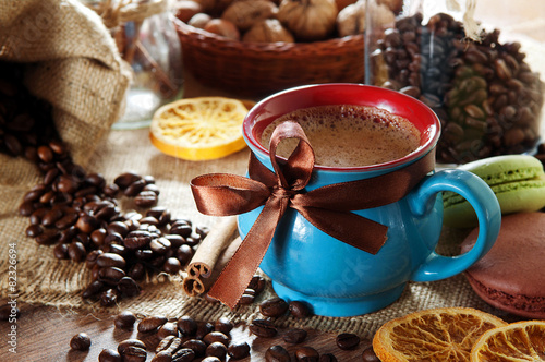 Schilderij op canvas cup of coffee