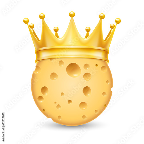 Golden crown on cheese