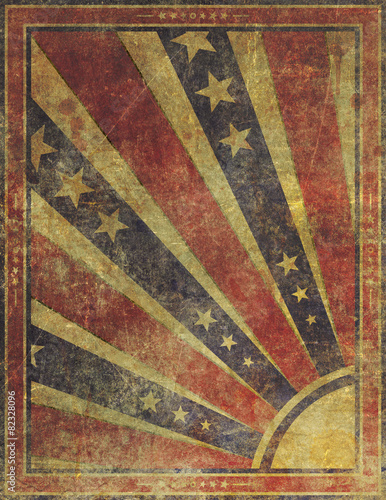 Faded and Worn Grunge American Stars and Stripes Background