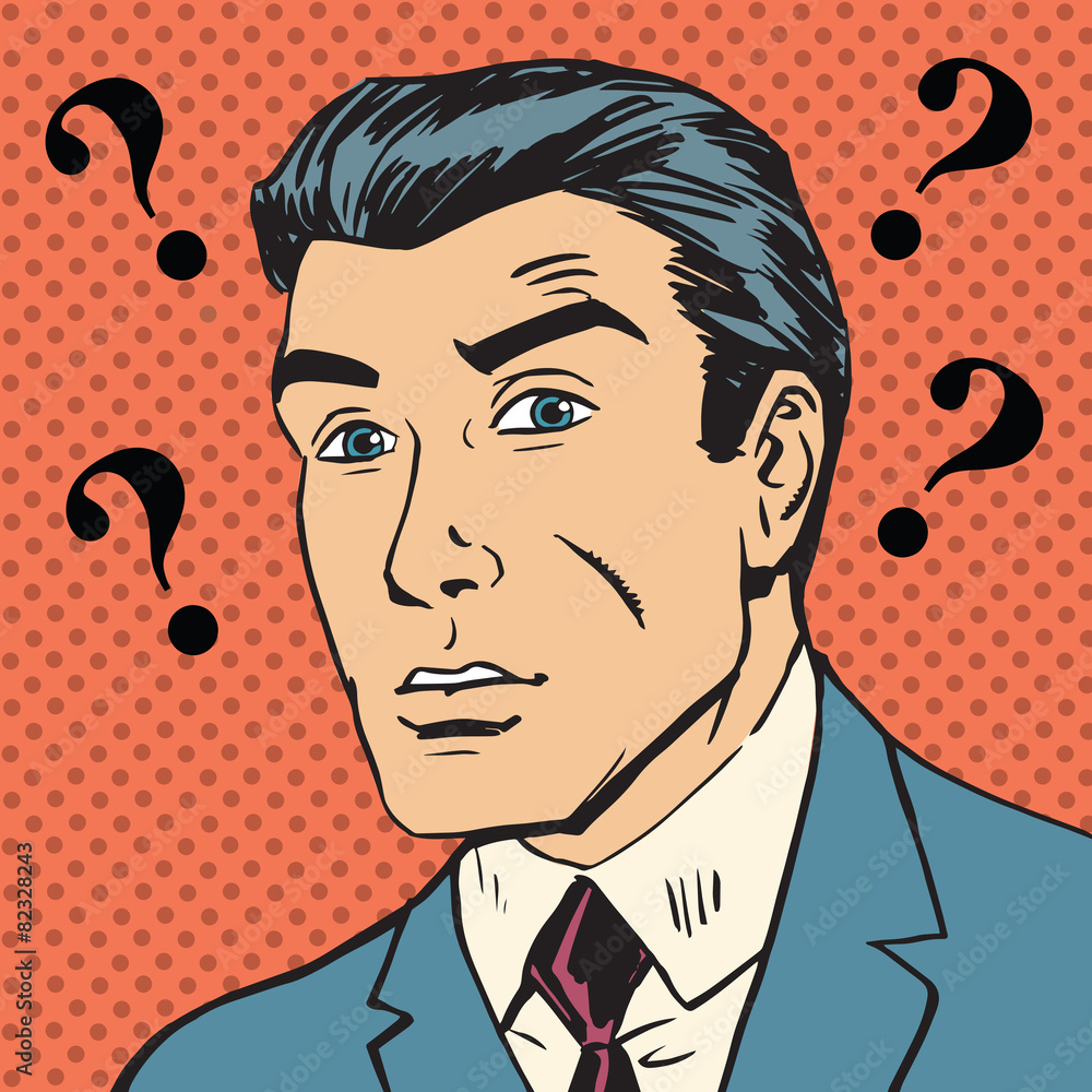Ταπετσαρία Male question marks misunderstanding Enigma men pop art comics r