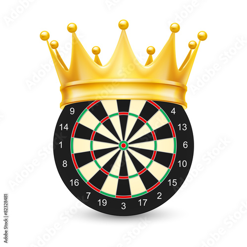 Golden crown on Dart Board