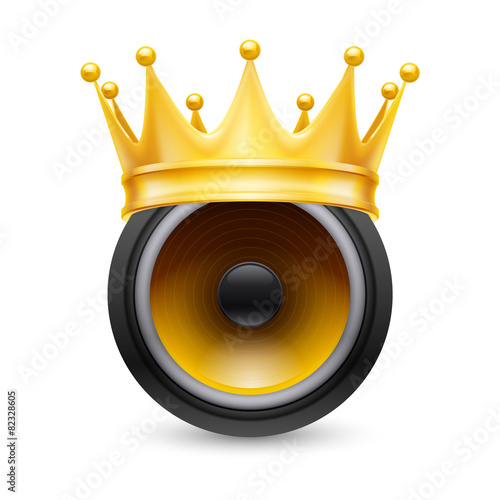 Gold crown on a musical dynamics