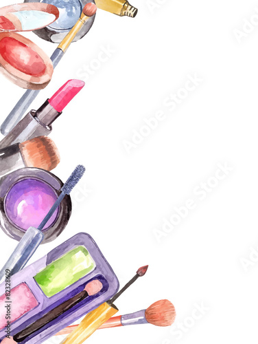 Watercolor cosmetics set